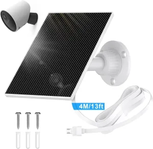 Solar Panel for Simplisafe Outdoor Camera, IP65 Waterproof, 360° Adjustable Panel for Outdoor Security Camera Wireles, 13FT Charging Cable