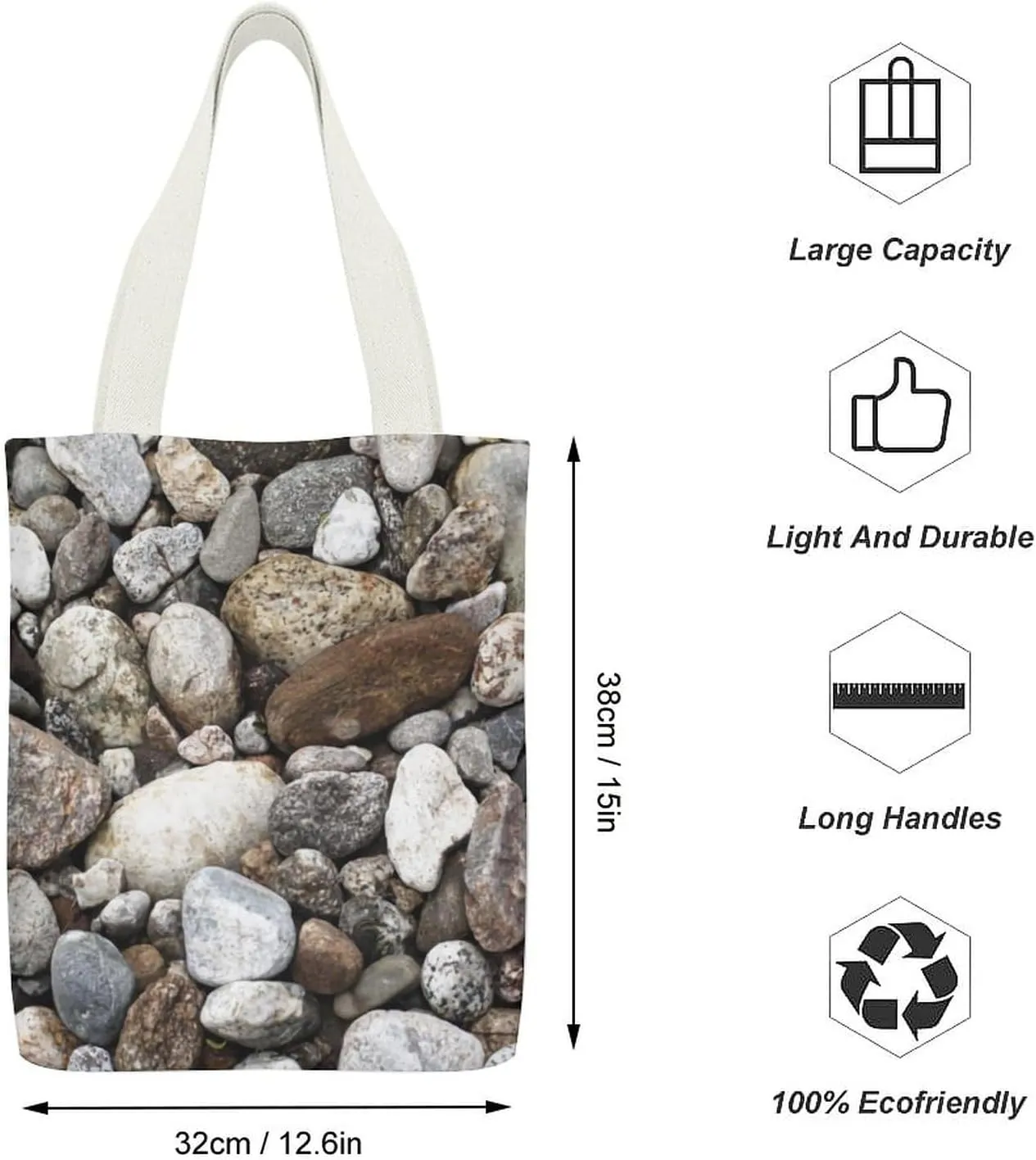 Southwest Canyons Diamon Handheld Canvas Tote Bag with Large Capacity Pockets Inside