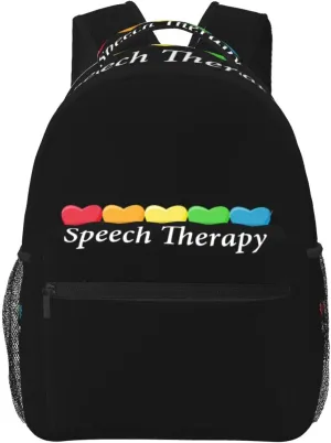 Speech Therapy Speech Language Pathologist Therapist Backpack Bags Adjustable Bags Casual Daypack Rucksack Travel Holder Outdoor Bookbags For Women Men Adult 17 Inches