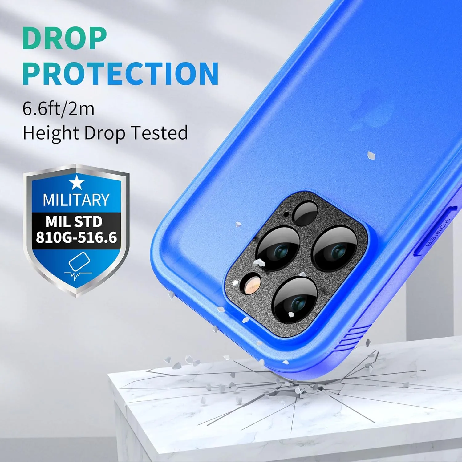 SPORTLINK for iPhone 14 Pro Max Waterproof Case - Built-in Shockproof Dustproof Screen Protector - IP68 Underwater/Military Dropproof/Full Body Protection/Cover for iPhone 14 Pro Max (6.7 Inch Blue)