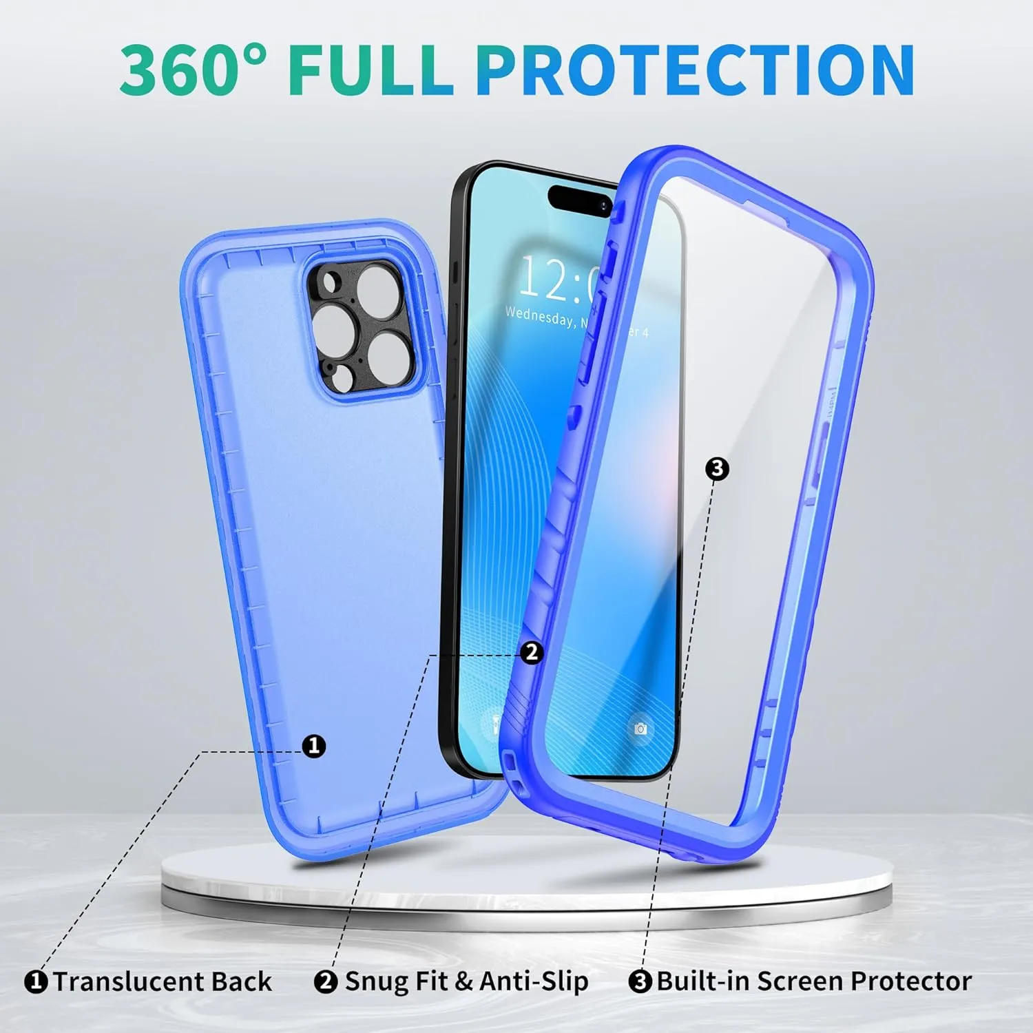 SPORTLINK for iPhone 14 Pro Max Waterproof Case - Built-in Shockproof Dustproof Screen Protector - IP68 Underwater/Military Dropproof/Full Body Protection/Cover for iPhone 14 Pro Max (6.7 Inch Blue)