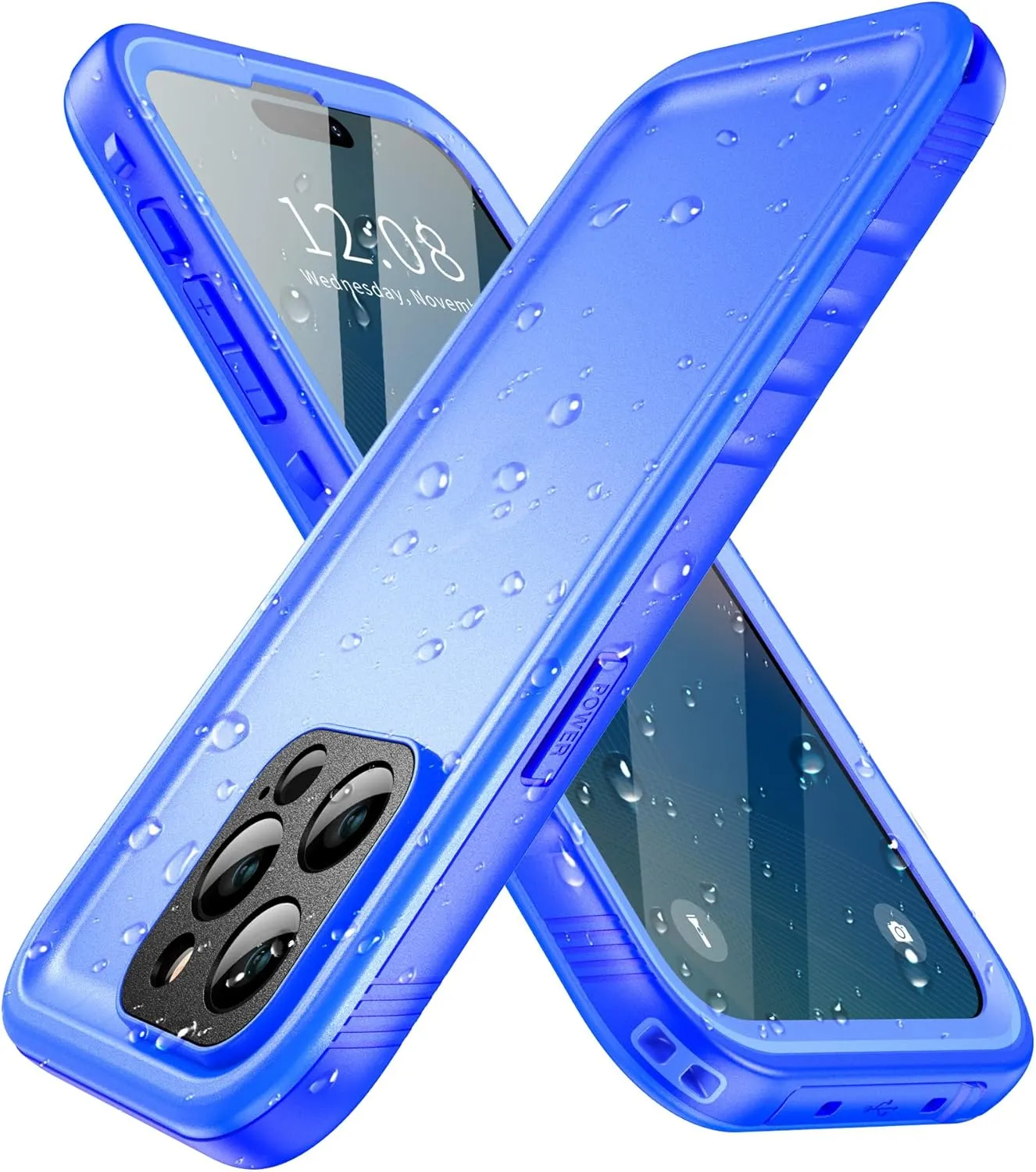 SPORTLINK for iPhone 14 Pro Max Waterproof Case - Built-in Shockproof Dustproof Screen Protector - IP68 Underwater/Military Dropproof/Full Body Protection/Cover for iPhone 14 Pro Max (6.7 Inch Blue)