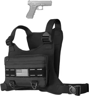 Sports Chest Bag for Men -Tactical Backpack Anti Theft Chest Pack Breathable Running Vest Pouch Water Resistant Reflective with Phone Holder for Workouts Cycling&Hiking