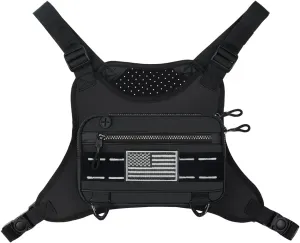 Sports Chest Bag For Men Women, Running Vest Bag With Built,Phone Holder For Workouts&Ski&Cycling&Hiking,Motorcycle Accessories