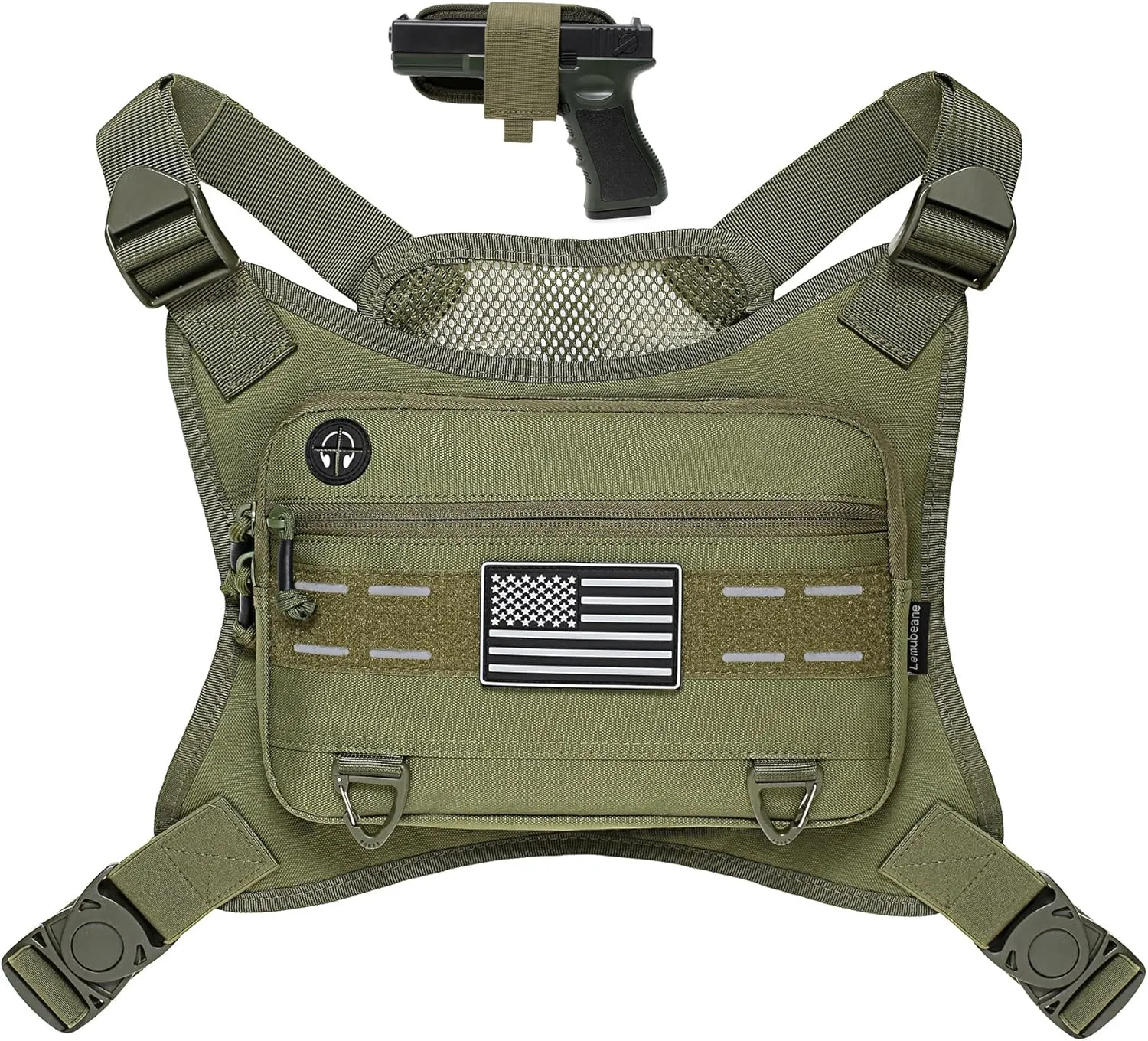 Sports Chest Pack for Men Front Chest Bag Fits Most Pistols Chest Pouch Harness for Running, Hiking, Workouts