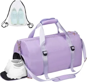 Sports Gym Bag with Wet Pocket & Shoes Compartment, Travel Duffel Bag for Men and Women Lightweight (taropurple-upgrade) Large