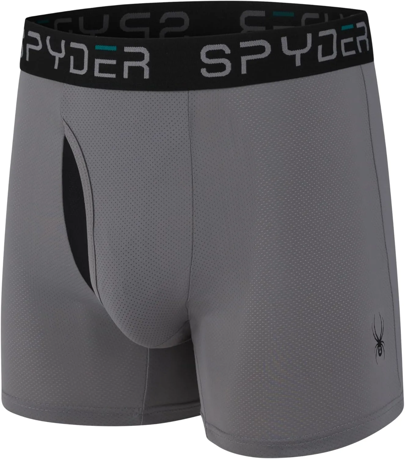 Spyder Mens Boxer Briefs Performance Nylon Mesh Sports Underwear With Fly Front