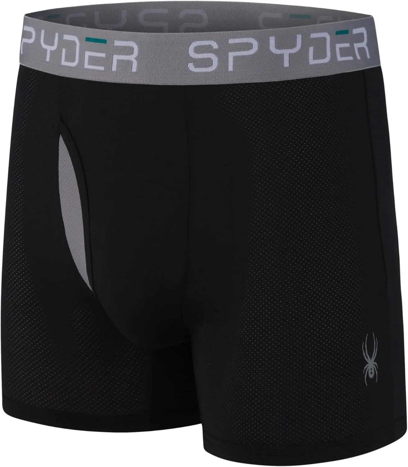 Spyder Mens Boxer Briefs Performance Nylon Mesh Sports Underwear With Fly Front
