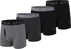 Spyder Mens Boxer Briefs Performance Nylon Mesh Sports Underwear With Fly Front