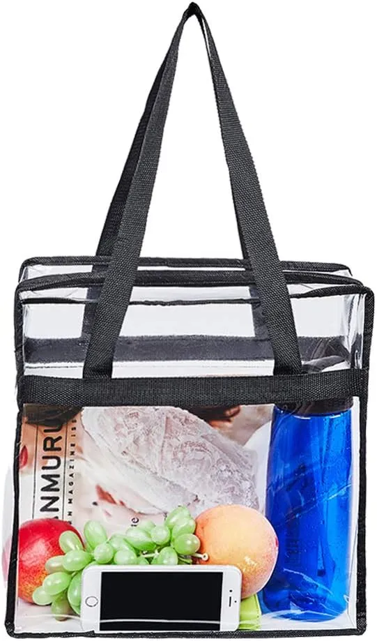 Stadium Approved Clear Tote Bag, Stadium Security Travel & Gym Clear Bag12"x6"x12"