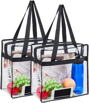 Stadium Approved Clear Tote Bag, Stadium Security Travel & Gym Clear Bag12"x6"x12"
