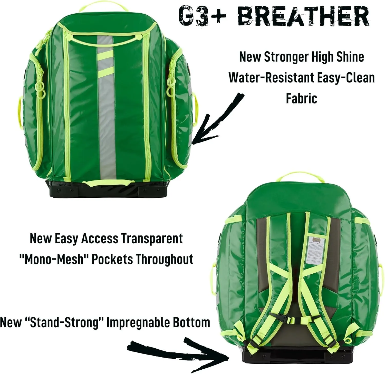 Statpacks New G3  Breather All-Inclusive EMS Airway Backpack, Lightweight ALS BLS Trauma Bag for EMS, Police, Firefighters (Green)