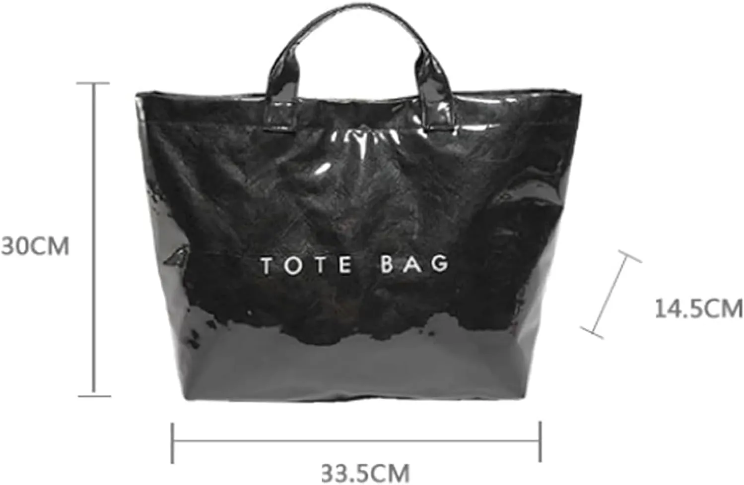 Stellaya Womens Letters Print Tote Bag, PVC Fashion Tote Handbags Shoulder Bag, Simple Modern Totes, Large Capacity Bags