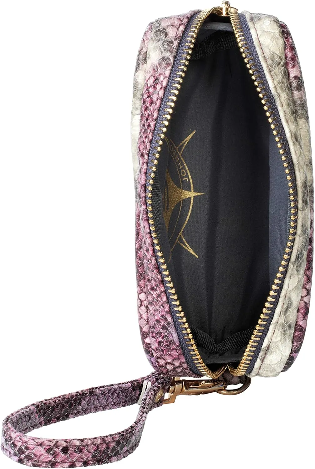 Stephanie Johnson Mini Pouch Wristlet – Small Travel and Makeup Pouch with Zipper, Mini Clutch for Essentials & Everyday Use, Java Plum