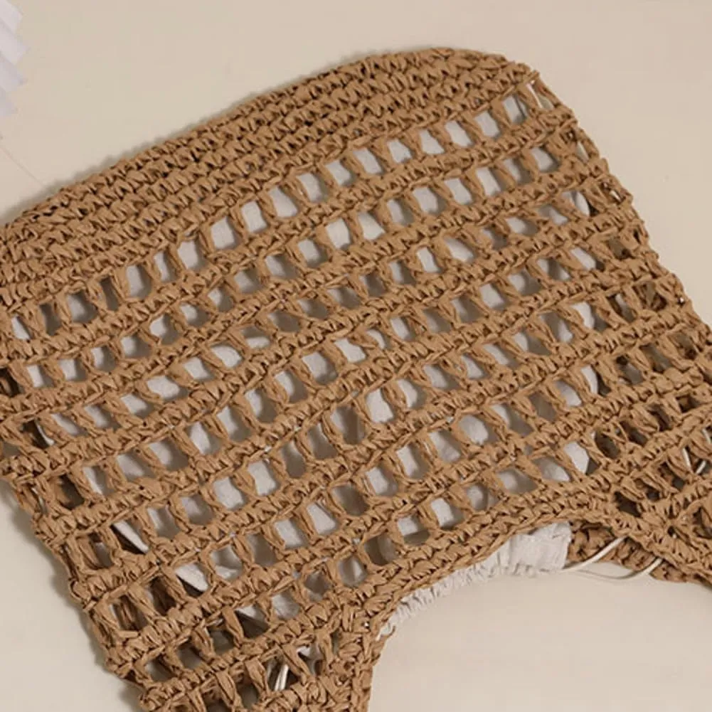 Straw Shoulder Bag for Women Handmade Woven Hobo Bags Tote Bag Trendy Summer Beach Handbag Purse
