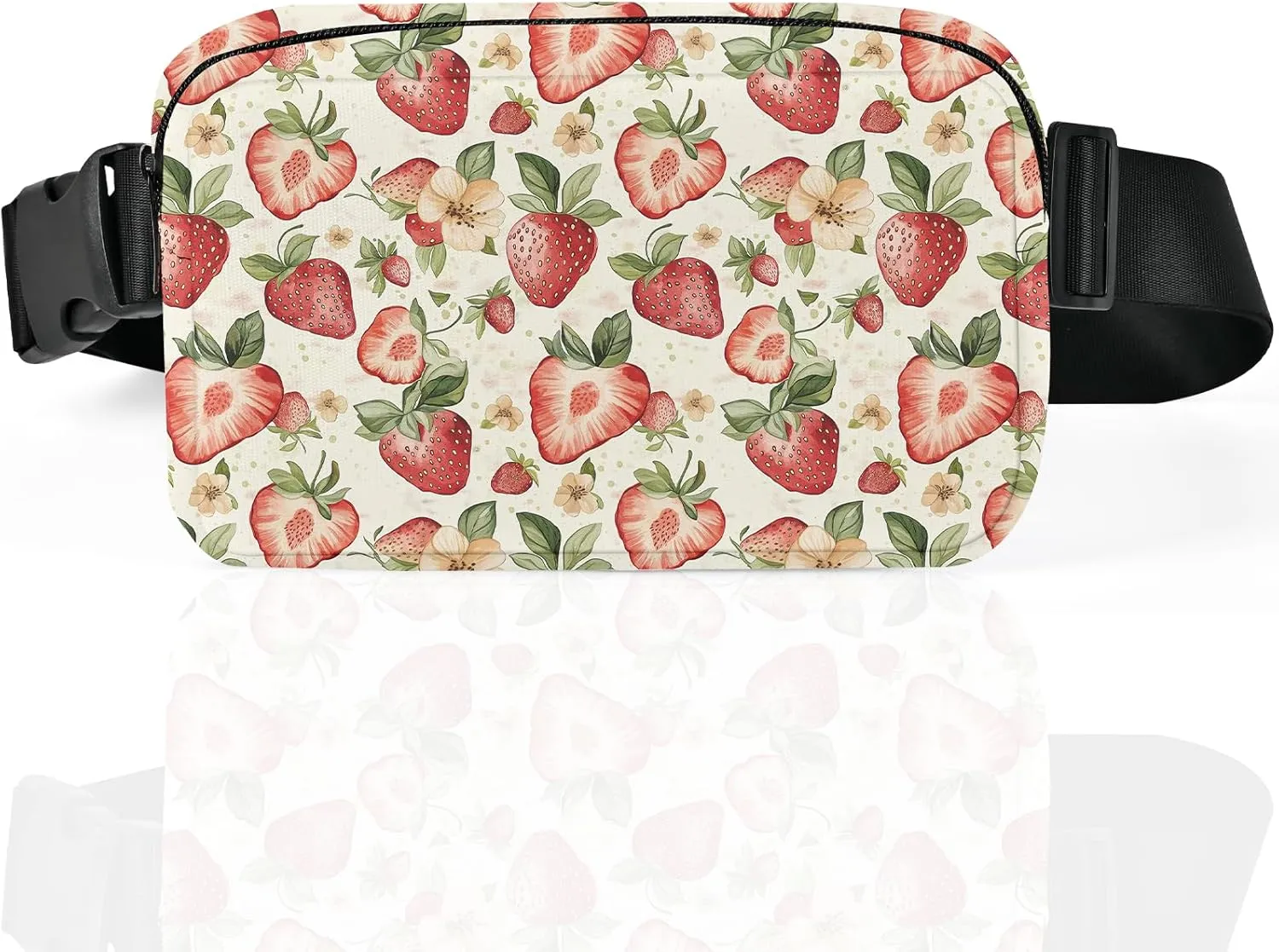 Strawberry Fanny Pack for Women Casual Belt Bag Waterproof Purse Lightweight Waist Bags with Adjustable Straps Wallet Travel Presents Workout