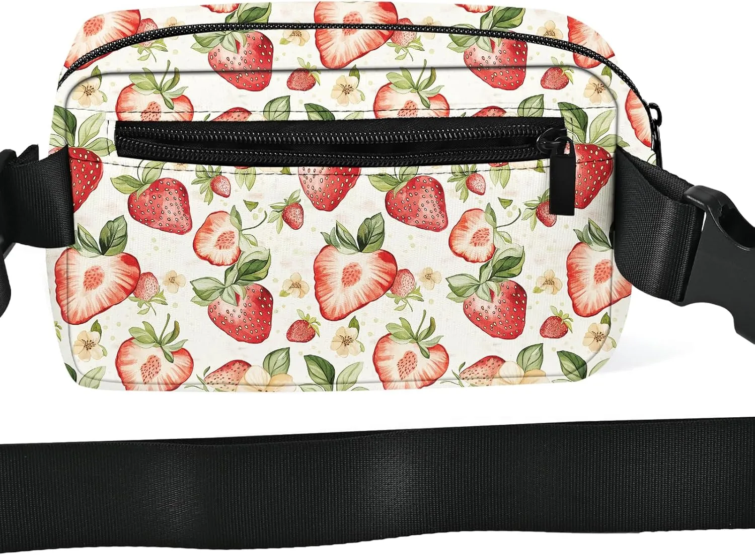 Strawberry Fanny Pack for Women Casual Belt Bag Waterproof Purse Lightweight Waist Bags with Adjustable Straps Wallet Travel Presents Workout