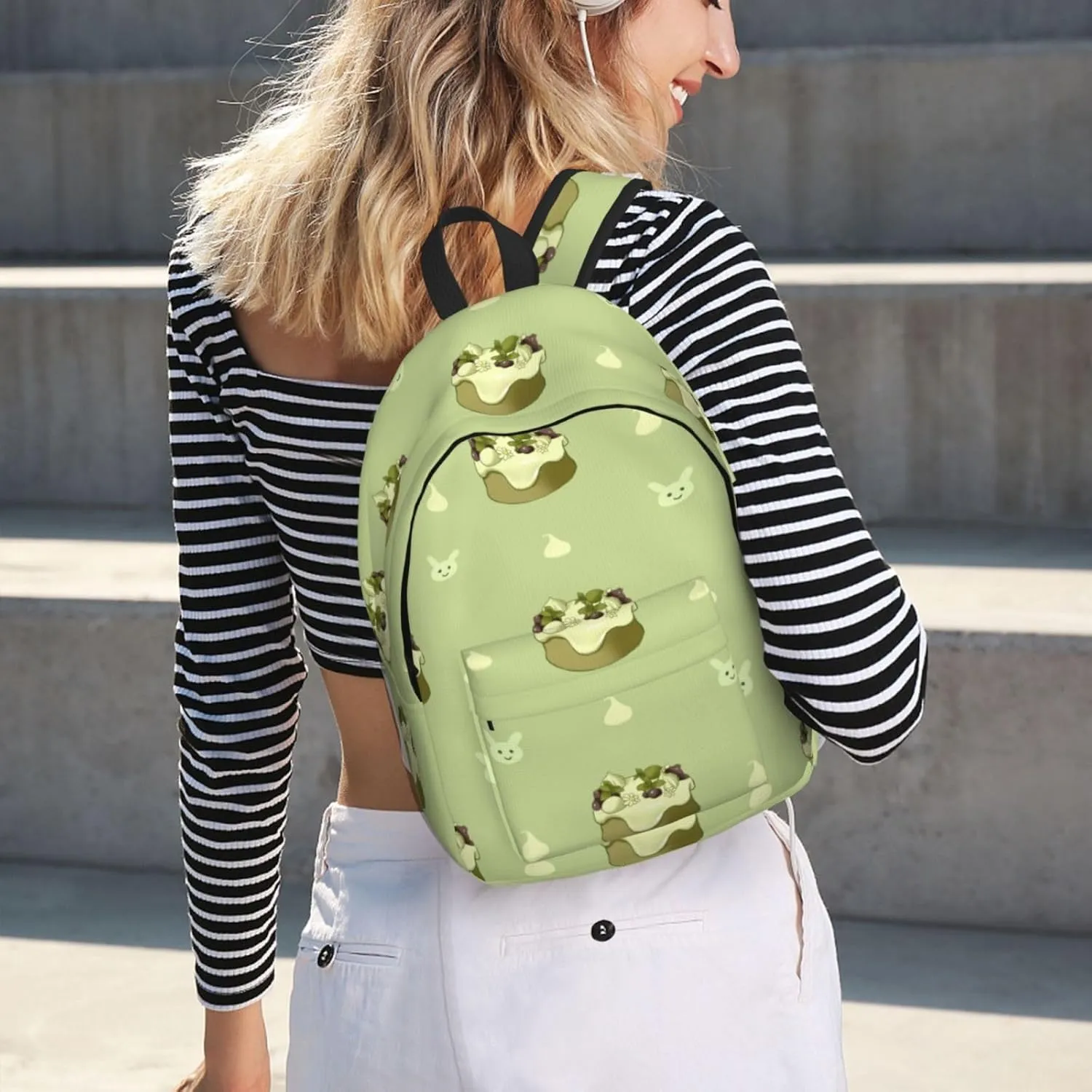 Stylish Canvas Casual Lightweight Backpack For Men, Women,Butterscotch Cupcake Laptop Travel Rucksack, Medium