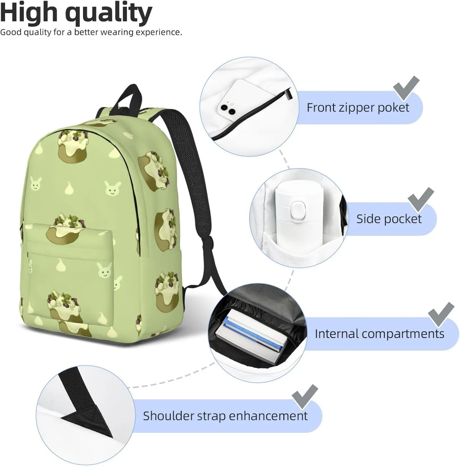 Stylish Canvas Casual Lightweight Backpack For Men, Women,Butterscotch Cupcake Laptop Travel Rucksack, Medium