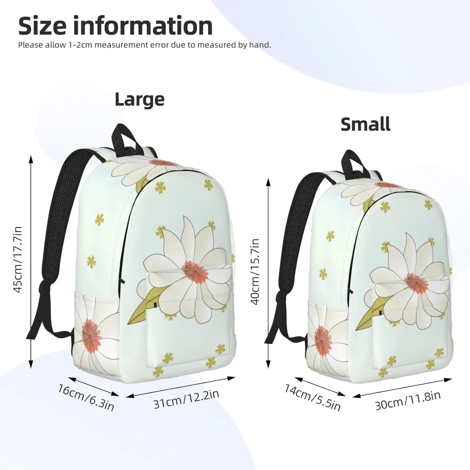 Stylish Canvas Casual Lightweight Backpack For Men, Women,Camellia In Bloom Laptop Travel Rucksack, Medium