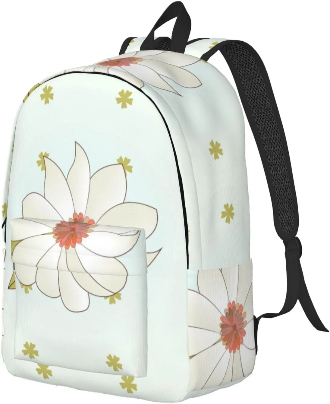 Stylish Canvas Casual Lightweight Backpack For Men, Women,Camellia In Bloom Laptop Travel Rucksack, Medium