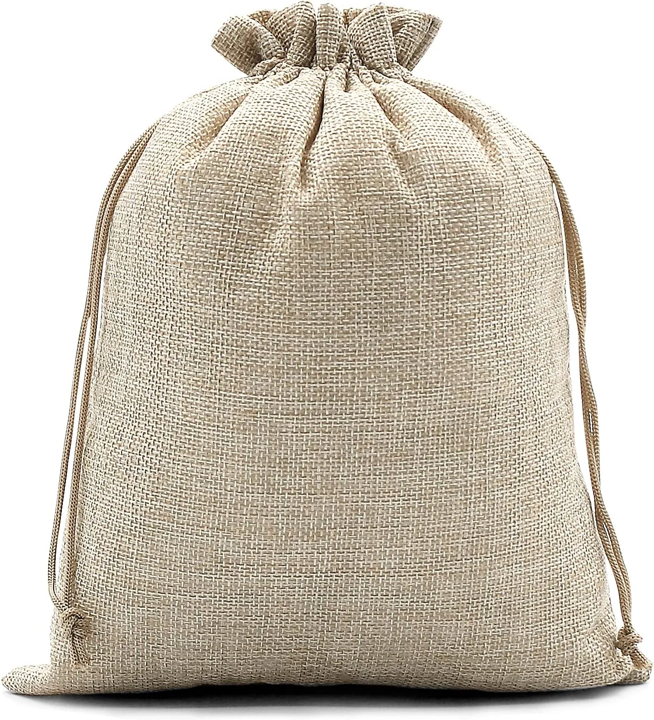 SumDirect Brown Linen Burlap Bag, lightweight Gift Bags Breathable Pouches with Drawstring Packing Storage Jute Sacks for Wedding, Party, Birthday, DIY Craft (8x10 inch)