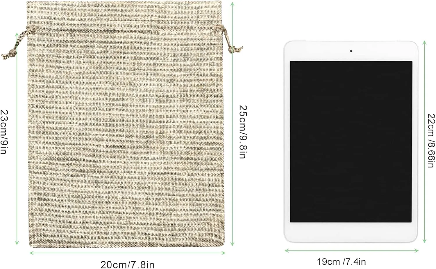 SumDirect Brown Linen Burlap Bag, lightweight Gift Bags Breathable Pouches with Drawstring Packing Storage Jute Sacks for Wedding, Party, Birthday, DIY Craft (8x10 inch)