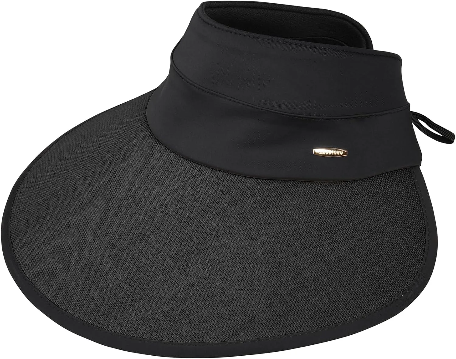 Sun Visor Hat for Women, Wide Brim Rollable Hats with Chin Stap UV Protection Beach Ponytail Cap Summer