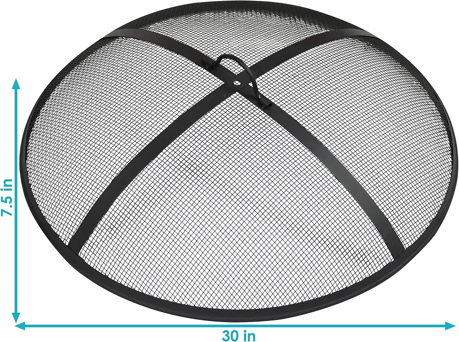 Sunnydaze Heavy-Duty Steel Mesh Fire Pit Screen - Fire Pit Spark Screen with Handle - 30-Inch Diameter