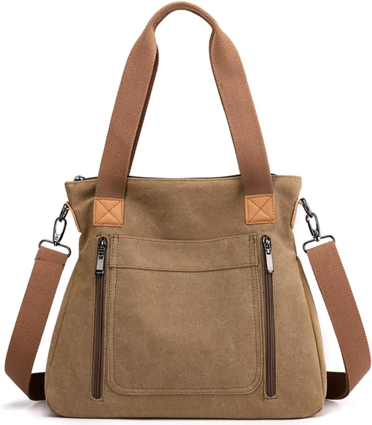 Sunshinejing Women's Canvas Tote Bag Work Shoulder Crossbody Bags Vintage Multi-pocket Handbags