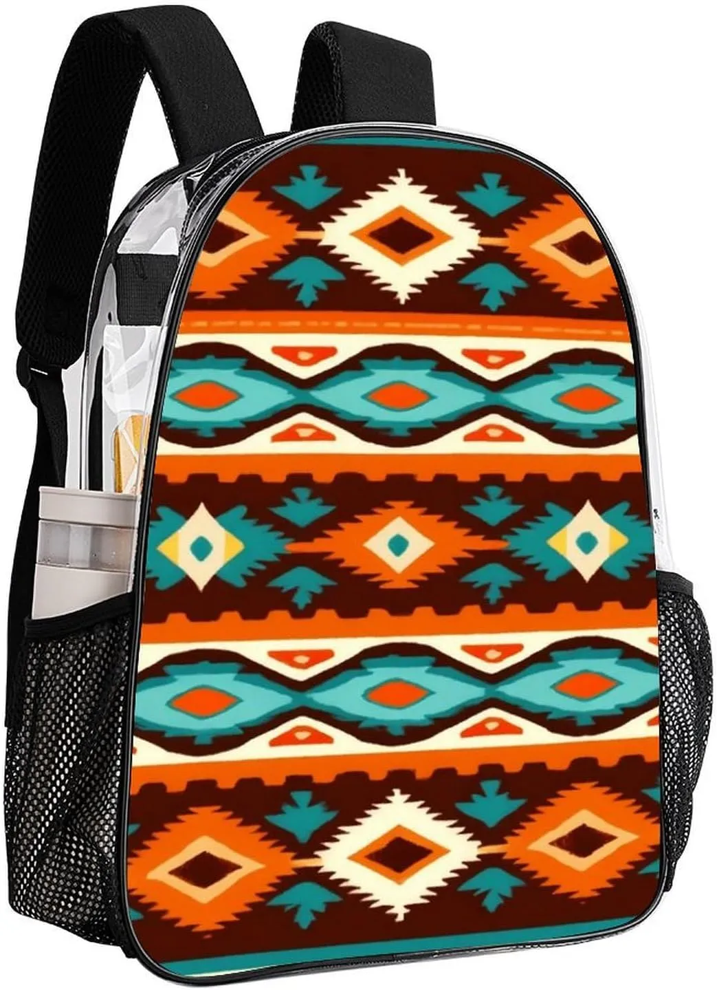 Supdreamc Daypack Anti-Theft Multipurpose Large Capacity Shoulder Bag - Tribal Navajo Indiana Western Southwest Ethnic Travel Hiking & Camping Rucksack Transparent Bag