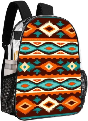 Supdreamc Daypack Anti-Theft Multipurpose Large Capacity Shoulder Bag - Tribal Navajo Indiana Western Southwest Ethnic Travel Hiking & Camping Rucksack Transparent Bag
