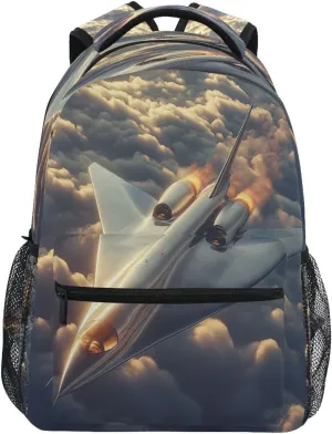 Supersonic Jet Backpack Lightweight School Bags Boys Girls Bookbag Kids Travel Rucksack