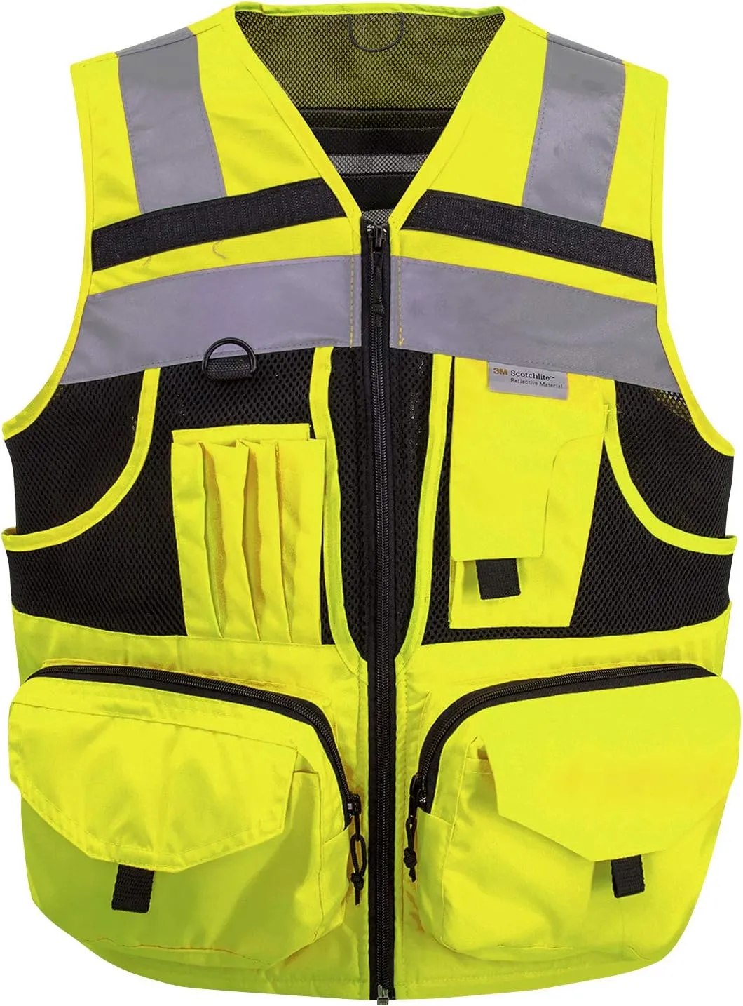 SUXIBIP 10 Pockets Safety Vest for Men and Women, High Visibility vest with 3M Reflective Strips, Oxford Fabric