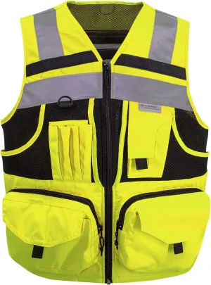 SUXIBIP 10 Pockets Safety Vest for Men and Women, High Visibility vest with 3M Reflective Strips, Oxford Fabric