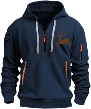 Sweatshirt for Men,Men's Hoodies Quarter Zip Pullover Vintage Workout Running Active Hoodies with Pockets
