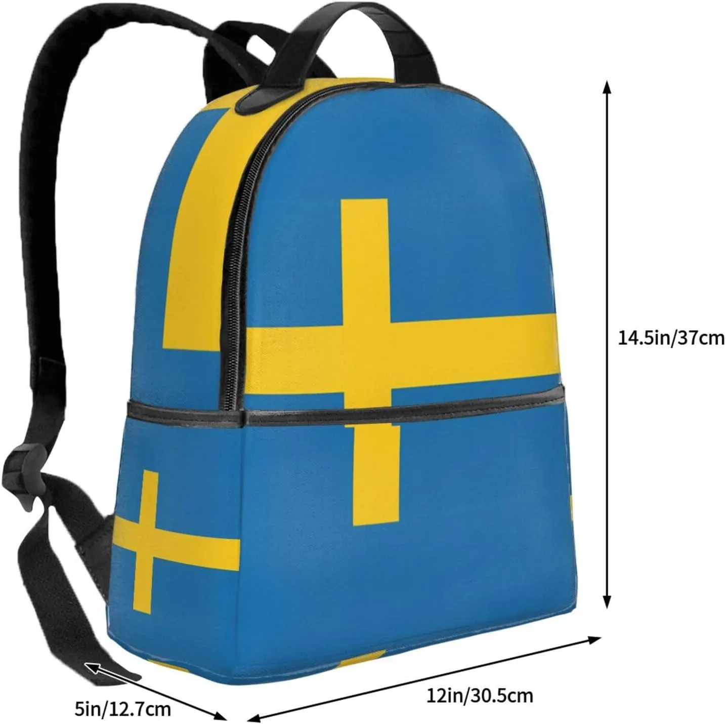 Swedish Sweden Flag Casual Backpack Travel Backpacks Outdoor Sports Rucksack Lightweight Daypack Fashion Carry-on Bag for Weekender Traveling