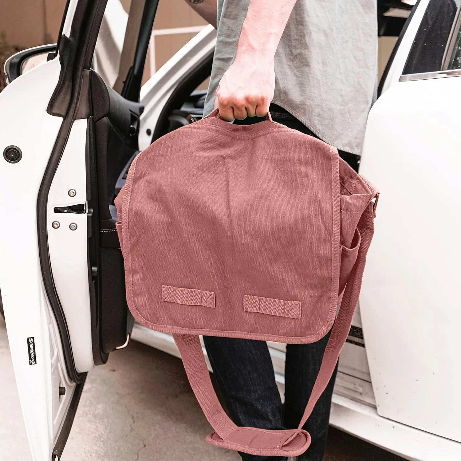 Sweetbriar Classic Vintage Messenger Bag - Original Heavyweight Cotton Canvas Shoulder Bag with Upgraded Features