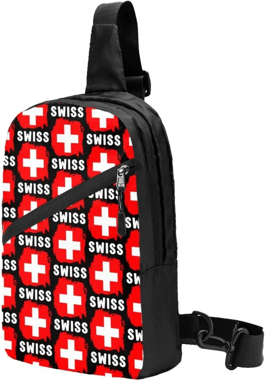 Switzerland Swiss Flag Crossbody Bag Portable Sling Bags Foldable Chest Daypack Reusable Sports Shoulder Backpack Diagonally Casual Rucksack Travel Bag