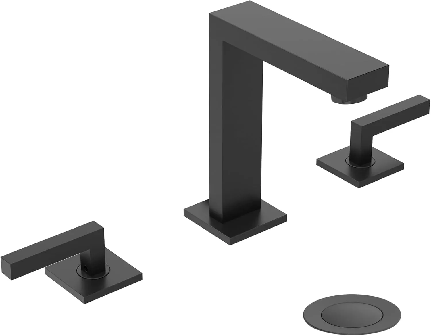 Symmons Duro Widespread Two-Handle Bathroom Faucet with Push Pop Drain Assembly in Matte Black (1.0 GPM), Large
