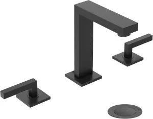 Symmons Duro Widespread Two-Handle Bathroom Faucet with Push Pop Drain Assembly in Matte Black (1.0 GPM), Large