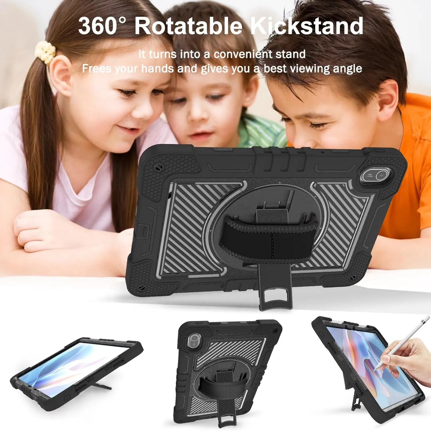 Tablet PC Case Compatible with Huawei MatePad SE 11 inch Released 2024 Case with Kickstand, Heavy Duty Rugged Case Shockproof Protective Case with Hand Strap/Shoulder Strap Shell Tablet Case Protectiv