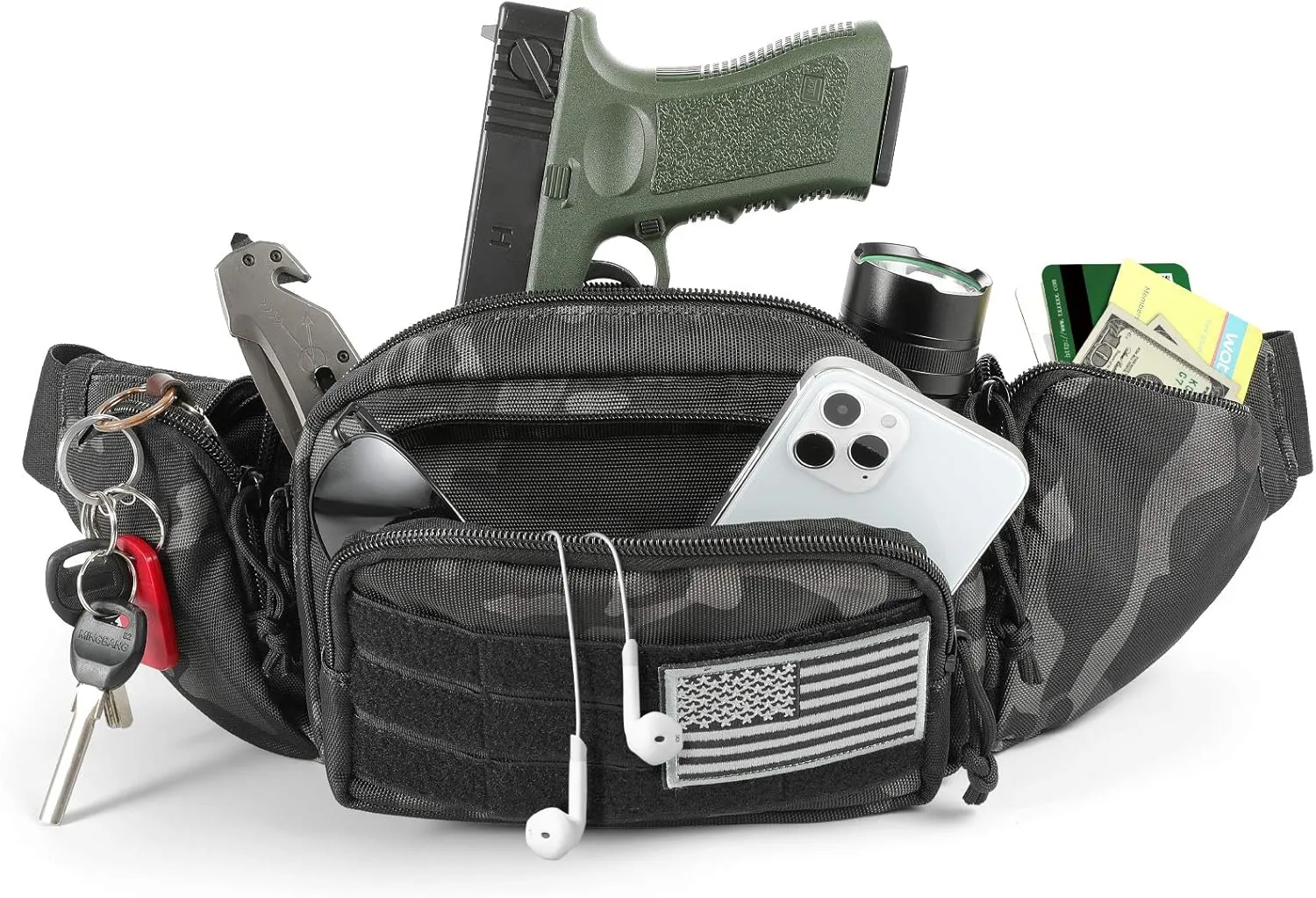 Tactical Fanny Pack Pistol Pouch Ultimate Fanny Pack Holster Fits 1911, Glock, H&K, Ruger, S&W M&P Shield, Taurus, Sig Sauer, Springfield, Beretta, Kimber, Walther, and More