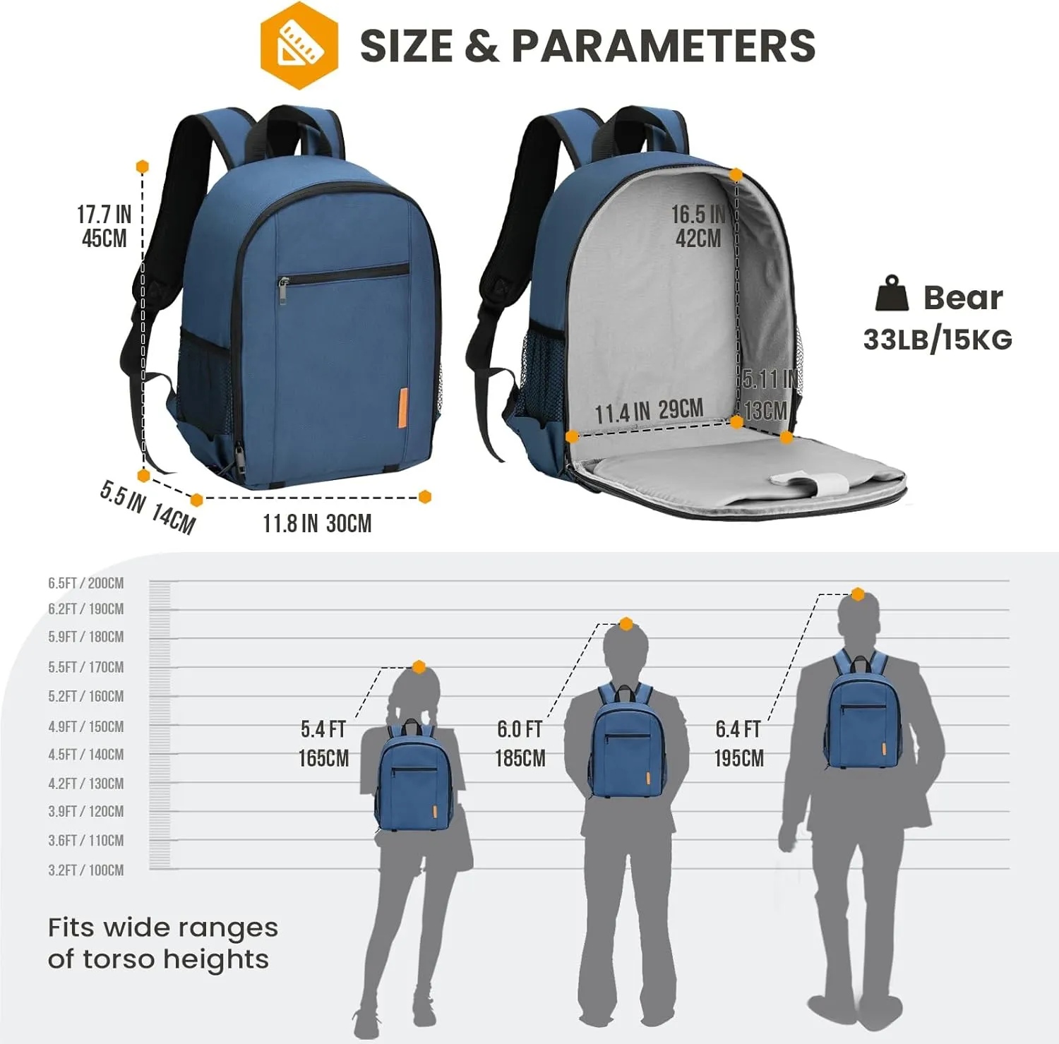 TARION Camera Bag Backpack for Photographers: Photography Camera Backpack with Laptop Compartment Waterproof Raincover Photo Backpack Bag Blue TB-M