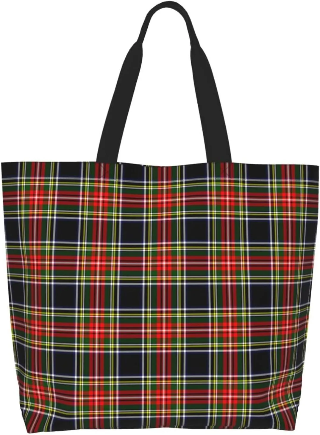 Tartan Tote Bag For Women Weekender Travel Bag Reusable Grocery Bags Large Totes Handbags