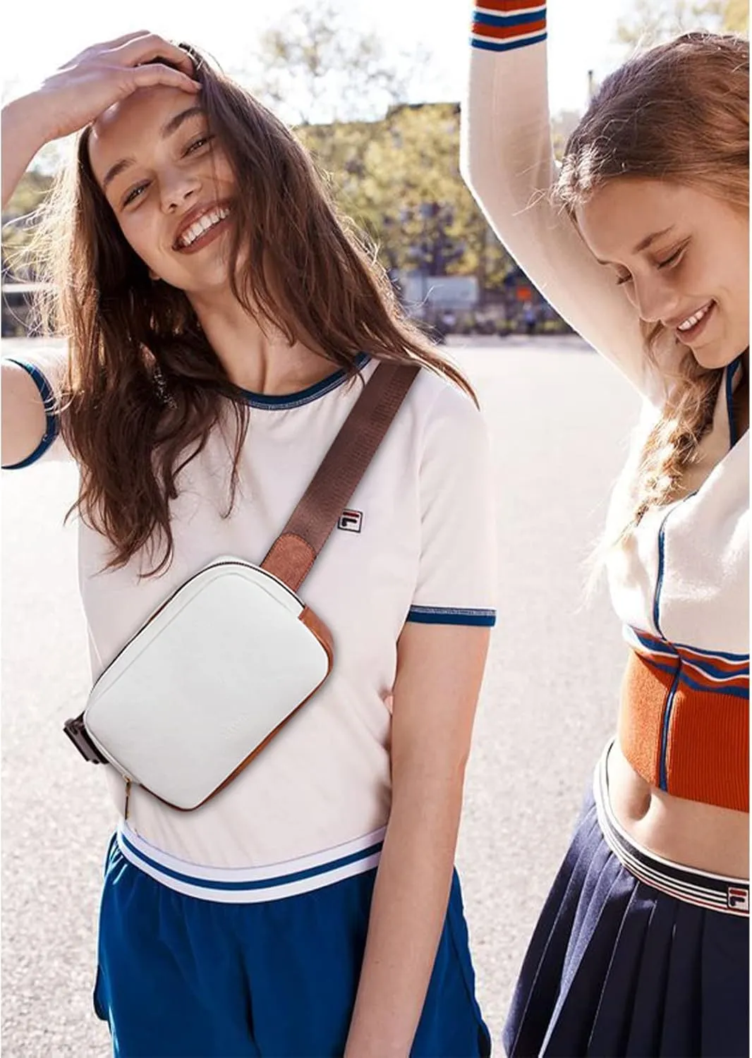 Telena Leather Belt Bag for Women Fashionable Fanny Packs Cross Body Bag Waist Pack Beige Brown