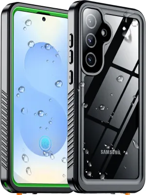 Temdan Designed for Samsung Galaxy S25 Case Waterproof, Built-in Lens & Screen Protector Military Shockproof Dropproof IP68 Underwater Full Body Phone Case for Galaxy S25 5G 6.2"-Green/Clear (2025)