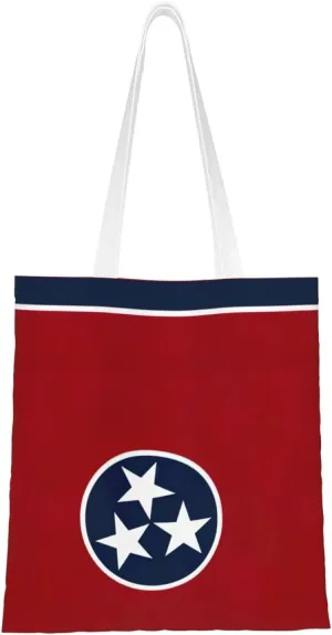 Tennessee flag print Canvas Tote Bag for Women,Womens Purse Handbags for Travel Beach Nurse College Gift