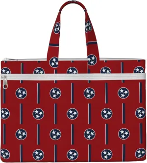 Tennessee State Flag Canvas Document Bag Organizer Handbag For Travel And Leisure Weekends