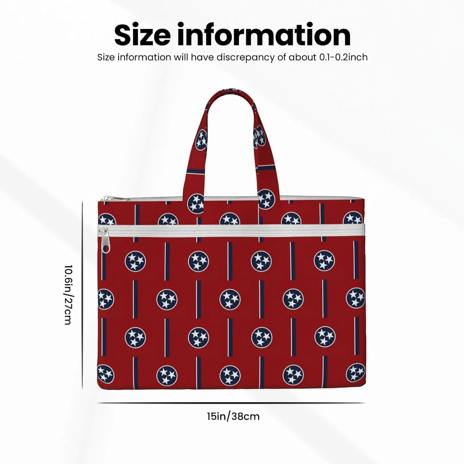Tennessee State Flag Canvas Document Bag Organizer Handbag For Travel And Leisure Weekends